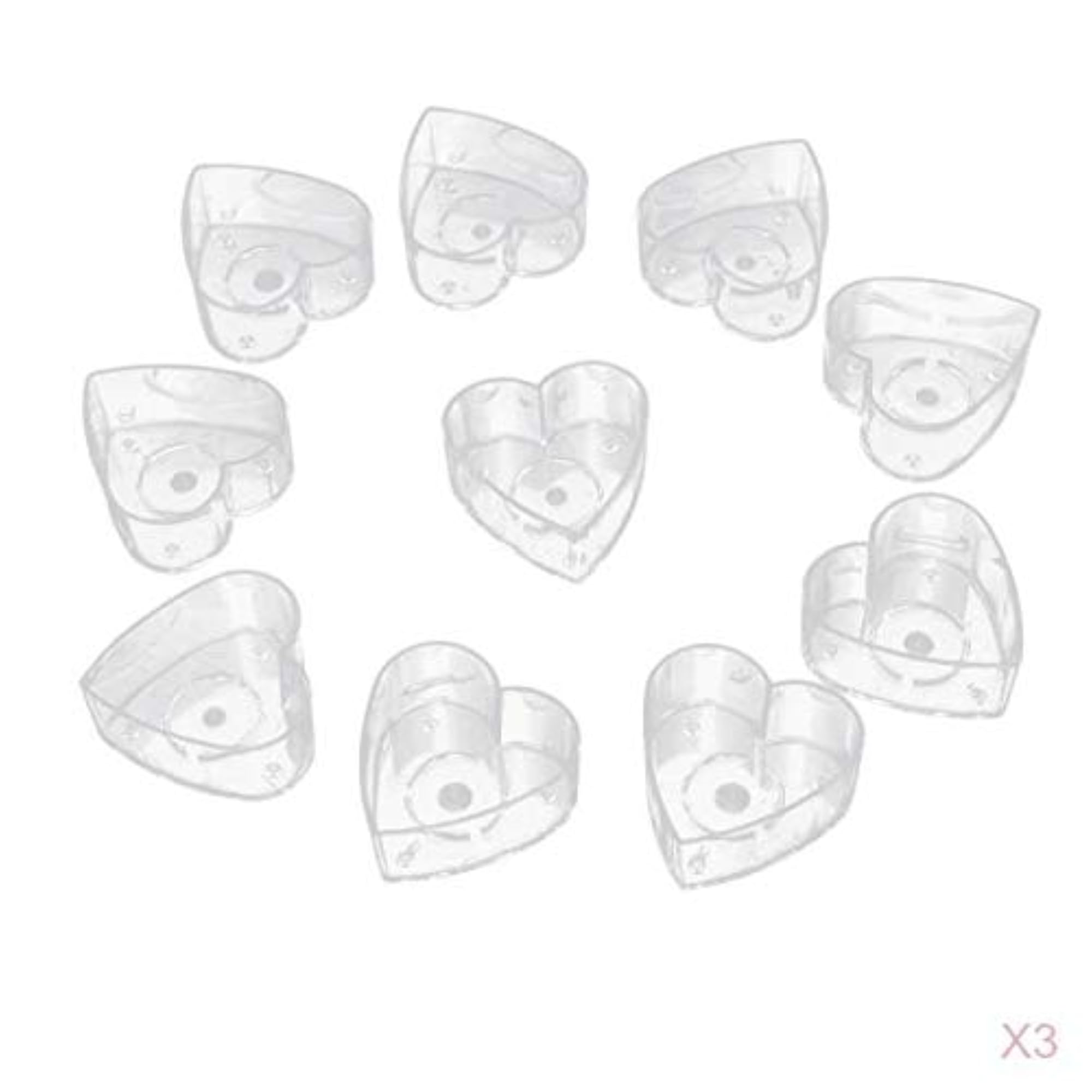 30 Pieces Heart Shapes Clear PP Tealight Cup Holders