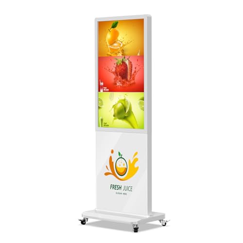 Image of 43inch 4K UHD Android Digital Signage Display, LED Screen Display for Restaurant Menu Boards, Retail Store, Custom Logo & Poster, Floor Standing Digital Display Board