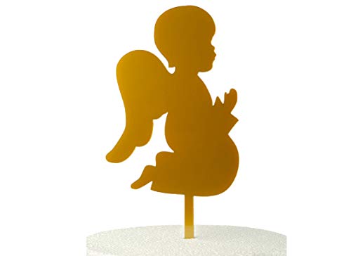 Ple018 - Cake Toppers angioletto in plexiglass oro...