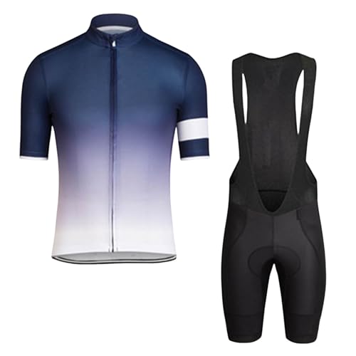 RUMAOZIA Maillot de ciclismo para hombre, ropa de ciclismo de manga corta, juego de maillot de manga corta con acolchado para el asiento, de secado rápido, transpirable, para bicicleta de montaña