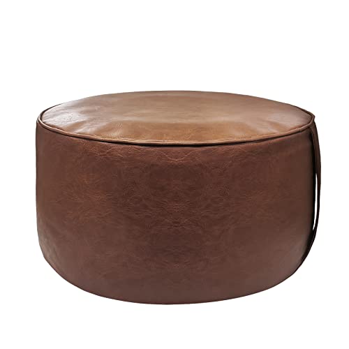 List of Ten Best Brown Leather Pouf Top Picks 2023 Reviews