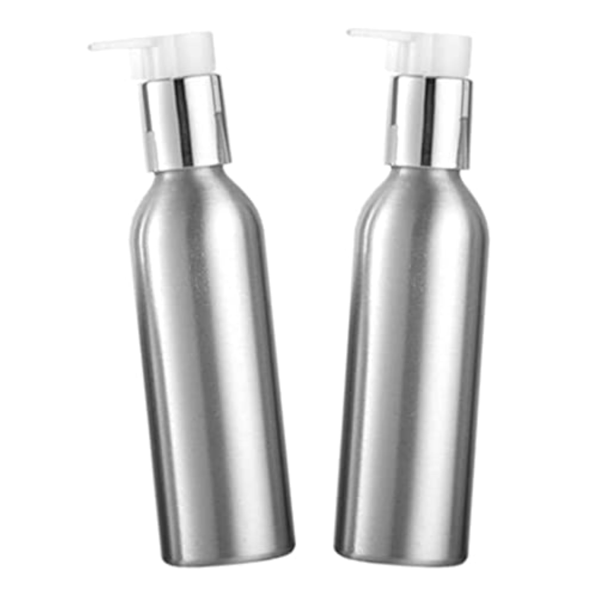 2x Empty Makeup Shampoo Pump Bottles, Aluminum Cream Containers