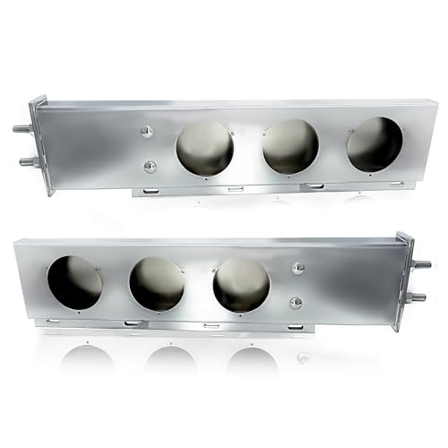 Image of TORQUE Mud Flap Hanger for Semi Trucks 2-1 /2 inch Bolt Spacing 30 inch Chrome, 4 inch Light Cutouts, Lights NOT Included, Spring Loaded, Straight, Light Bar Tail Light (TRMFH309 + TRMFHREFS24)