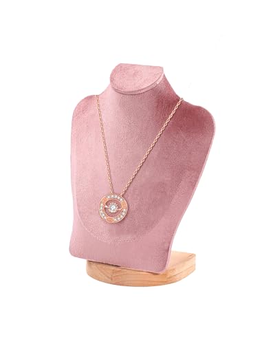 TINGSING Présentoir à colliers, 23 cm, présentoir à bijoux, buste de mannequin 3D, organisateur de chaîne, présentoir de bijoux pour la maison, boutique, salons professionnels, rose