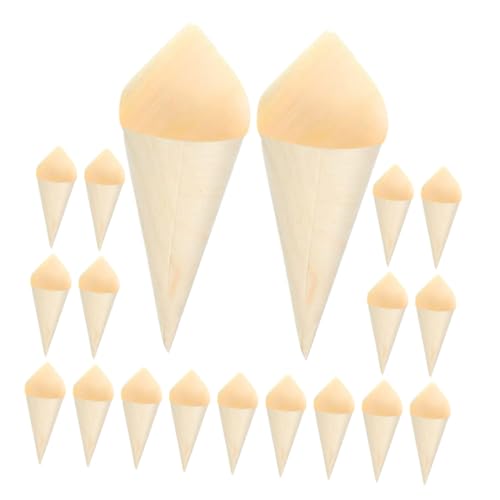 Homoyoyo 50 Piezas De Recipientes De Madera Para Rollitos De Huevo Vasos Para Hielo Raspado Soporte Para Conos De Charcutería Tazones Desechables Para Conos Conos De Conos De