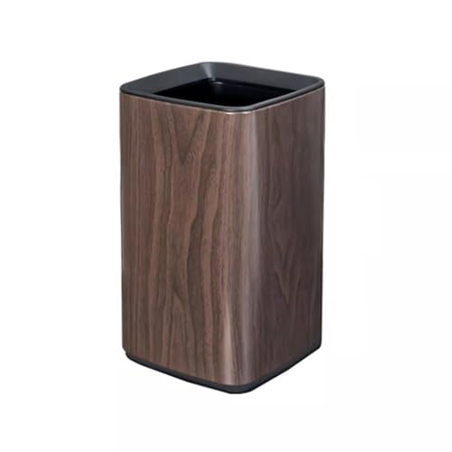 Bote de basura de metal con acabado de madera y cubo interior para cocina y lavadero