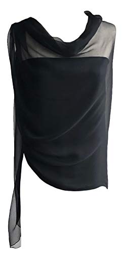 Pure Silk Chiffon Shawl/scarf, Oblong Size 76