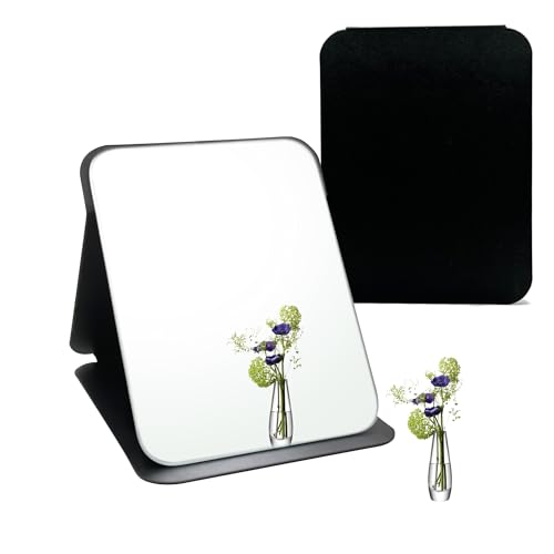 laeeyin Miroir de table pliable - Petit et portable - Miroir cosmétique - Pour plateau de table, portable, maison et voyage (16 x 11 cm)