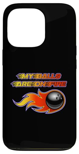 My Balls Are On Fire �{�[�����O�{�[�� ���t�� �ʔ����{�E���[ �X�}�z�P�[�X iPhone 13 Pro �p