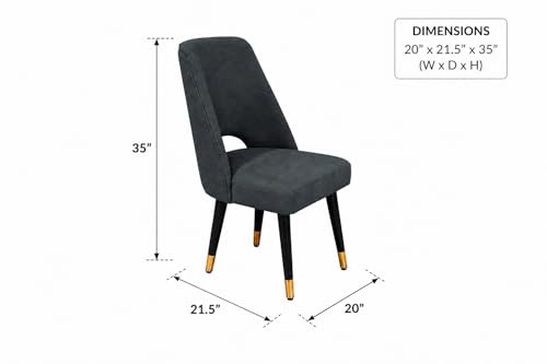 Image of WOODEN SPACE 4 Seater Wooden Dining Table Set | Urban Marble Top Dining Table with Chairs for Dining Room & Kitchen (Modern Vintage Dark Grey) (54 x 36 x 30 inch)