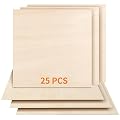 Dofiki 25 Pcs 3mm Baltic Birch Plywood 1/8" x11.8"x 11.8” Plywood Board for Laser Cutting Engraving Wood Burning DIY 300 x300 x3mm Birch Sheet