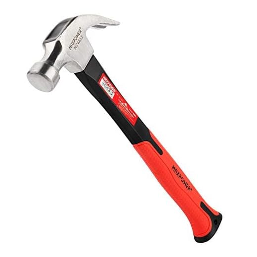 MAXPOWER Marteau à griffes (poids de tête 8Oz/227 g, longueur 240 mm),Marteau de Charpentier Marteau de Coffreur avec manche ergonomique en acier allié poli et fibre de verre