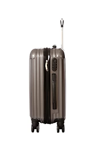 Kit Mala de Viagem 2 Peças Bordo e Média - C/ 4 Rodinhas 360º Chumbo