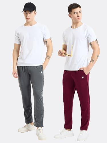 Image of Modeve Men Solid Cotton Blend Track Pant for Summer Pack of 2