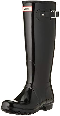 HUNTER Women's Original Tall Gloss Snow Boot, Black, 8 B(M) US