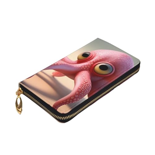 Leather Wallet - Stylish and Durable Wallet for Women with Multiple Compartments and Zipper Design Strawberry Squid Picture3
