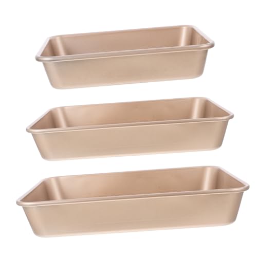 KICHOUSE 3pcs Nonstick Baking Pan Oblong Bakeware for Oven Toaster Oven Includes Rectangle Cake Pans for Cookies Lasagna Bread Baking