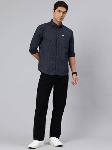 Image of Majestic Man Custom Geometric Printed Pure Cotton Slim Fit Casual Shirt