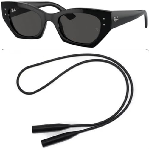 Ray-Ban RB4430 Sunglasses Bundle: RB 4430 ZENA 667787 Black/Dark Grey Polyamide Standard and Universal Anti-slip Silicone Leash2
