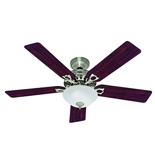 Hunter Astoria Indoor Ceiling Fan with LED Light and Pull Chain Control, 52", Brushed Nickel