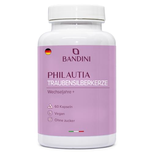 Bandini Traubensilberkerze Rotklee und Salbei 60 Kapseln Natürlicher Komplex mit 200mg Red Clover 100mg Salbei und 80mg Cimicifuga Actaea Racemosa Unterstützt das Gleichgewicht - Black Cohosh