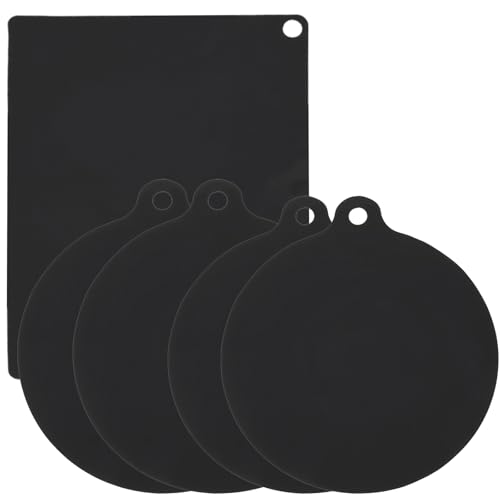 5 Pcs Induktionsmatte Induktionskochfeld Schutzmatte, 22cm 24cm 35x25cm Induktionsschutzmatte Silikon HitzebestäNdig 240°C, Kochfeldabdeckung öLbestäNdig Ceranfeldabdeckung für Induktionsherde