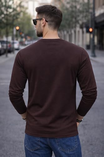 Image of RodZen 100% Pure Cotton Round Neck Regular Fit Plain Solid Full Sleeve T-Shirt Combo for Men & Boys (Pack of 4 Available in Size S to 2XL)