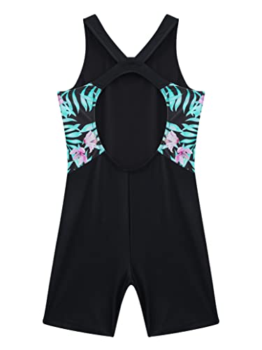 Kids Girls Boyleg Racerback Short Jumpsuit Swimsuit One Piece Beach Sports Athletic Bathing Suit4