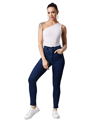 Image of Dolce Crudo Women's Skinny Fit High Rise Cropped Length Stretchable Denim Jeans