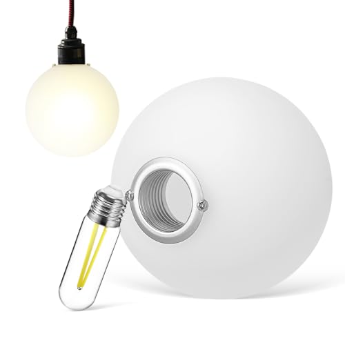 Image of Kichvoe Globe Lampshade Replacement 3.1 Inch Acrylic White Lamp Shade for Wall and Post Light Fixtures Compatible with G9 Socket
