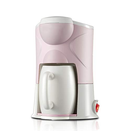 LTLWSH Filter Coffee Machine, Drip Single Cup Coffee Maker with Cup Detachable Filter Coffee Machine 300W,Pink