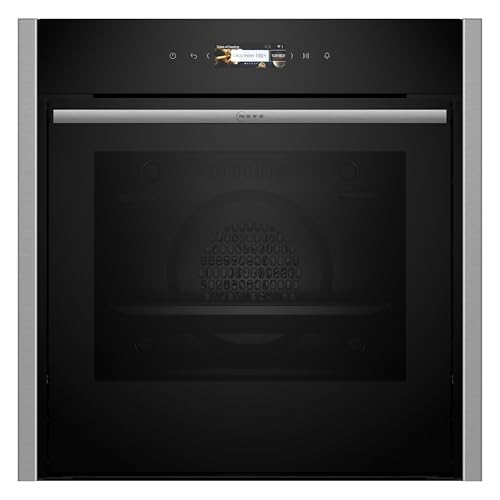 NEFF B44CR21N0, N 70, Einbau-Backofen, Made in Germany, Integrierbarer Backofen 60 x 60cm, Hide, Full Touch TFT-Display, Automatikprogramme, Home Connect, Edelstahl, Amazon Exclusive Edition