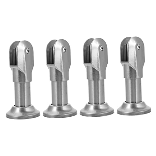 HOMSFOU 4 Piezas Pies De Soporte De Partición Azulejos Tu Corchete Balde Adentro Patas Del Cubículo Del Baño Bol Parar Barrena De Inodoro Tubo Pala Parte Líquido Silver Acero Inoxidable
