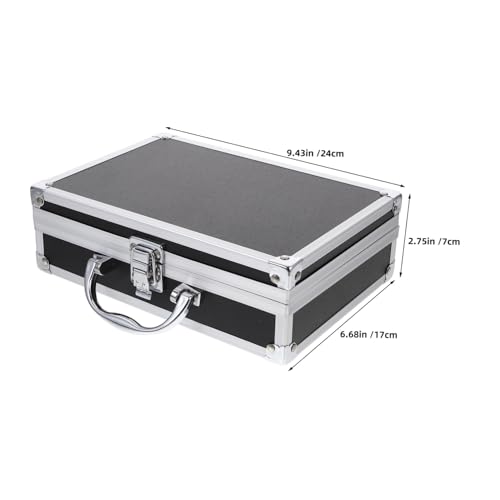 FRCOLOR Aluminum Alloy Tool Case Portable Multifunctional Briefcase for Men Hard Shell Storage Toolbox with Handle Capacity Organizer for Home Office Travel and Business Trips2