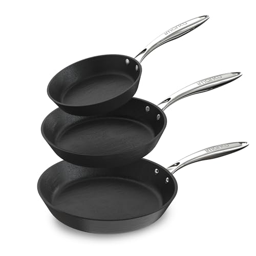 Image of imarku Nonstick Frying Pan Skillets, 8+10+12 inch Omelette Pan with Stay Cool Handle, Healthy Cooking Frying Pan, Free of PFAS PFOA PTEE, Oven/Dishwasher Safe, Compatible with All Cooktops