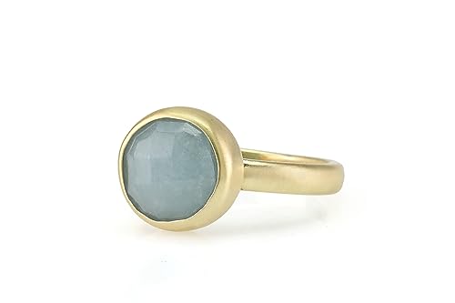 Bague en Or Aigue-marine et diamant pour femme moderne
