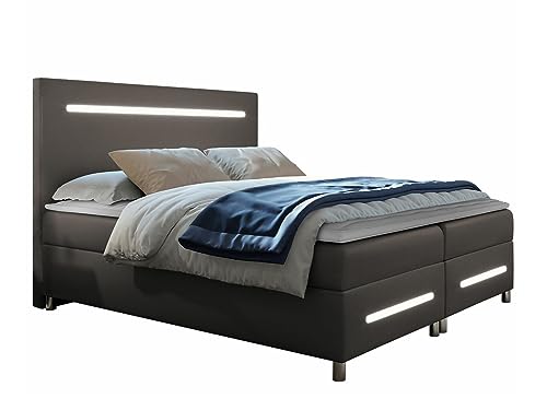 Comfivo Lit Continental Baltimore 174 Faux Cuir Soft 029 Boîte de literie Oui Appliqué au Matelas 1400 x 2000