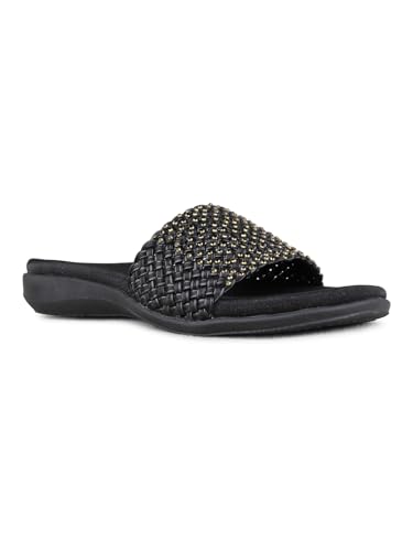 Image of Inc.5 womens Womens Black Casual Embellished Open Toe Flats Flat Sandal