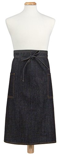 ASD Living Vintage Draper Vaquero Adulto Bistro Delantal, algodón, Azul