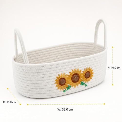Panier en papier fleuri de mariage ou panier rangement décoratif Blanc