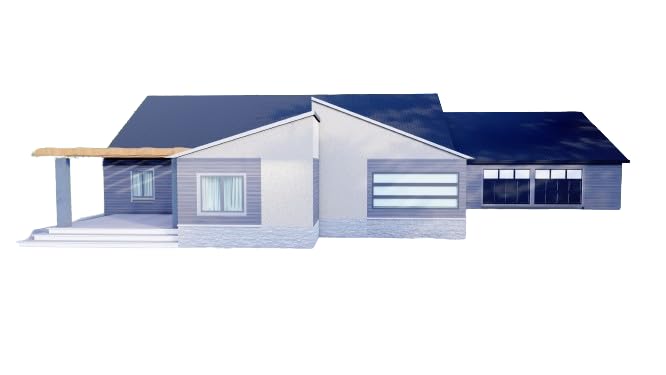 Plans for 2-Bedroom House, Attached Garage – Open Kitchen, Dining & Living Area, Washroom, Laundry – Floor Plan, Elevations, Roof Plan, Foundation Plan