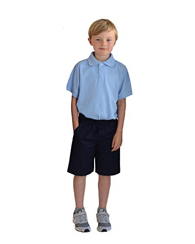 Image of unik Boy's Premium Quality Pique Polo Uniform Shirt Short Sleeve White Sky Blue Navy Hunter Green Burgundy Black Red