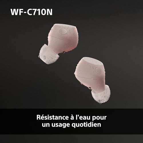Sony WF-C710N - Écouteurs sans Fil à réduction de Bruit, écouteurs légers, Commandes tactiles, Connexion multipoint, IPX4, jusqu'à 40 HR de Pile, Charge Rapide, iOS et Android - Rose