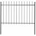 Produktbild vidaXL Gartenzaun mit dekorativen Speerspitzen Schmuckzaun Metallzaun Zaun Zaunelemente Stahlzaun Gitterzaun Zaunfeld Tor Stahl 1,7x1,2m Schwarz