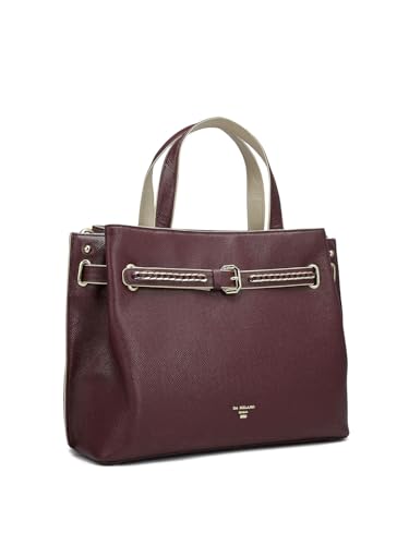 Image of Da Milano Leather Satchel Bag for Women - Wine