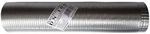 Tubo fumi flessibile estensibile alluminio naturale 250 mm da 0,5 a 3 mt