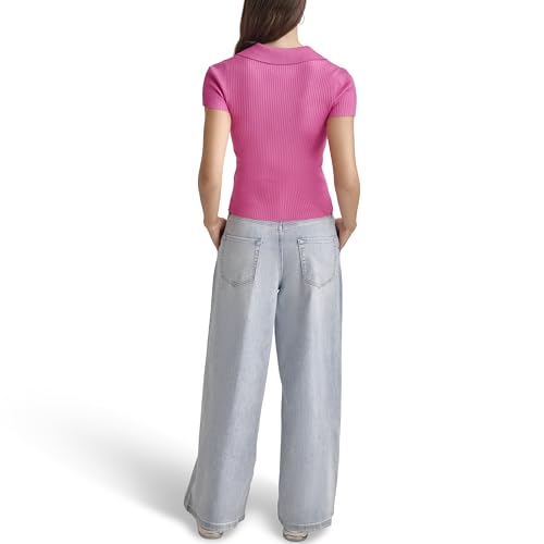 Image of DKNY Women's Soft Ribbed Polo Jeans Sweater