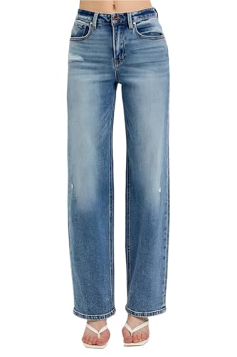 SALT TREE Risen Jeans - High Rise Wide Leg Baggy Jeans - PW21125