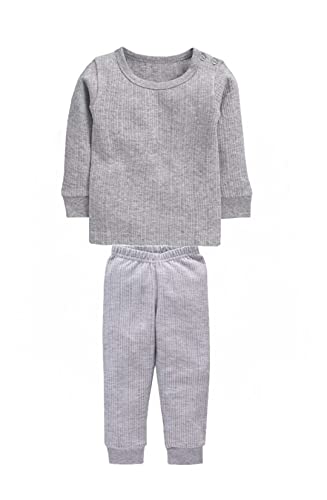 Neva Kids Winter Wear Thermal Upper and Lower Body Warmer Set for Baby Boy and Baby Girl Pack of 1 (3-4 Years, Grey)
