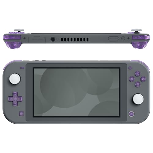 Image of eXtremeRate Clear Atomic Purple Replacement ABXY Home Capture Plus Minus Keys Dpad L R ZL ZR Trigger for Nintendo Switch Lite, Full Set Buttons Repair Kits with Tools for Nintendo Switch Lite